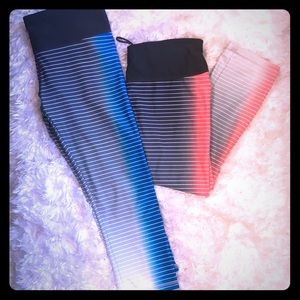 Gap Fit Stripped Ombré Workout Leggings